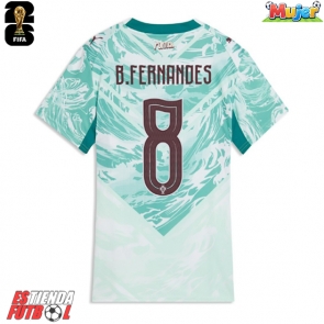 Portugal Bruno Fernandes #8 Segunda Equipación Mujer Mundial 2026 Manga Corta